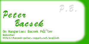 peter bacsek business card